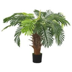 Vidaxl Umelá palma Cycas s kvetináčom 90 cm zelená