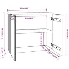 Vidaxl Komoda HAMAR, medovo hnedá 85x35x80 cm, borovicový masív