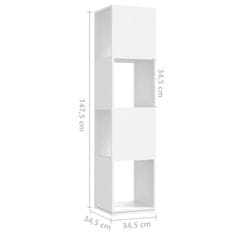 Vidaxl Otočná skrinka biela 34,5x34,5x147,5 cm drevotrieska