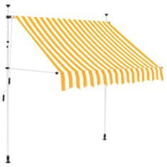 Vidaxl Ručne zaťahovacia markíza 150 cm, oranžovo biele pásiky