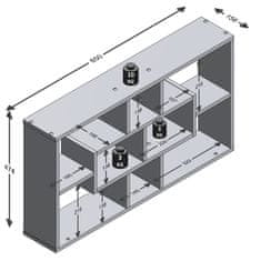 Petromila vidaXL FMD Nástenná polica s 8 priehradkami obdĺžniková dubová farba