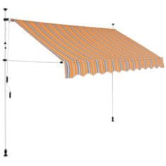 Vidaxl Ručne zaťahovacia markíza, 250 cm, žlto-modré pásiky