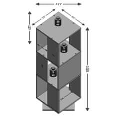 Petromila vidaXL FMD Otočná kartotéka otvorená 34x34x108 cm biela