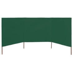 Vidaxl 3-panelová zábrana proti vetru zelená 400x120 cm látková