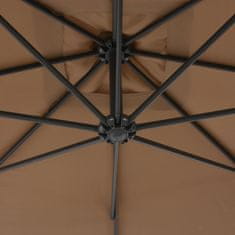 Vidaxl Závesný slnečník s oceľovou tyčou 300 cm hnedo-sivý