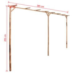 Vidaxl Bambusová pergola, 385x40x205 cm