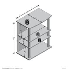 Petromila vidaXL FMD Stojan na TV/Hi-Fi s 3 priehradkami 65x40x79,2cm dub