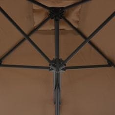 Vidaxl Vonkajší slnečník s oceľovou tyčou 300 cm hnedo-sivý