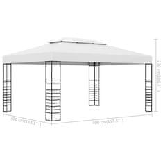 Petromila vidaXL Záhradný altánok, práškovaná oceľ 4x3x2,7 m, biely