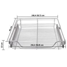 Vidaxl Výsuvný drôtený kôš 2 ks strieborný 600 mm