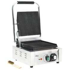 Vidaxl Drážkovaný panini gril z pozinkovanej ocele 1800 W 31x30,5x20 cm