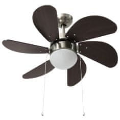 Vidaxl Stropný ventilátor s osvetlením 76 cm tmavohnedý