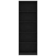 Petromila vidaXL Knižnica, 5 políc, čierna 60x24x175 cm, kompozitné drevo