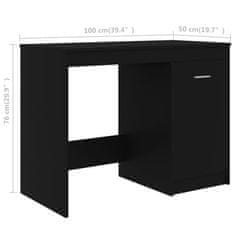 Vidaxl Písací stôl, čierny 100x50x76 cm, drevotrieska