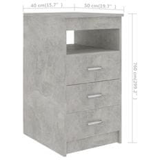 Petromila vidaXL Skrinka so zásuvkami, betónovo sivá 40x50x76cm kompozitné drevo