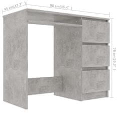 Petromila vidaXL Písací stôl, betónovo sivý 90x45x76 cm, kompozitné drevo