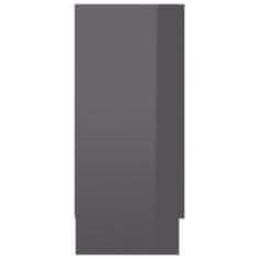 Vidaxl Komoda, lesklá sivá 120x30,5x70 cm, drevotrieska