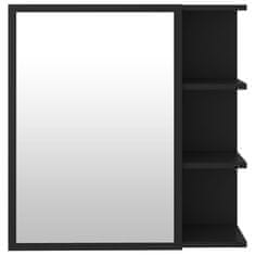 Vidaxl Skrinka so zrkadlom, čierna 62,5x20,5x64 cm, drevotrieska