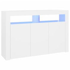 Petromila vidaXL Komoda s LED svetlami biela 115,5x30x75 cm