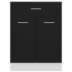 Vidaxl Spodná skrinka+zásuvka, čierna 60x46x81,5cm, drevotrieska