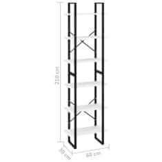 Vidaxl Úložné police 2 ks biele 60x30x210 cm drevotrieska