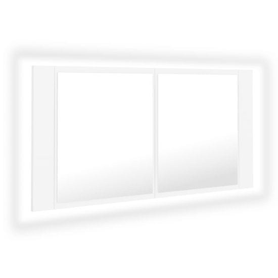 Vidaxl LED kúpeľňová zrkadlová skrinka biela 90x12x45 cm
