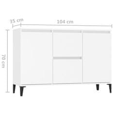 Vidaxl Komoda biela 104x35x70 cm drevotrieska