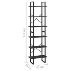 Vidaxl Úložné police 2 ks čierne 60x30x210 cm drevotrieska