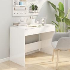 Petromila vidaXL Stôl lesklý biely 101x50x76,5 cm drevotrieska