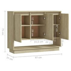 Vidaxl Komoda dub sonoma 97x31x75 cm drevotrieska