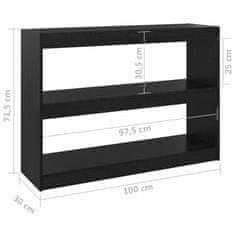 Petromila vidaXL Knižnica/deliaca stena čierna 100x30x71,5 cm masívna borovica 