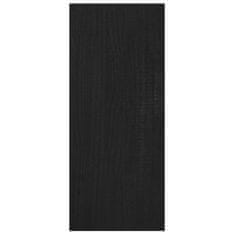 Vidaxl Knižnica/deliaca stena čierna 100x30x71,5 cm masívna borovica