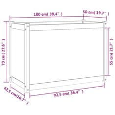 Vidaxl Záhradný kvetináč 100x50x70 cm masívne borovicové drevo