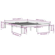 Vidaxl Posteľný rám borovicový masív 140x190 cm