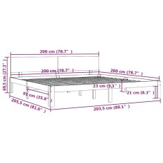 Vidaxl Posteľný rám medovohnedý masívna borovica 200x200 cm