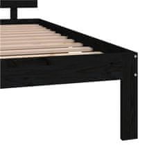 Vidaxl Rám postele, masívne drevo, čierny, 135x190 cm, dvojlôžková posteľ