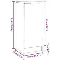 Vidaxl Komody 2 ks dub sonoma 30x30x70 cm spracované drevo