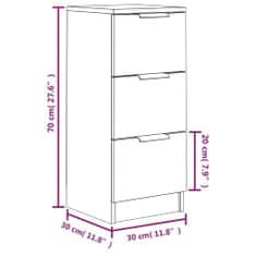 Petromila vidaXL Komody čierne 2 ks 30x30x70 cm kompozitné drevo