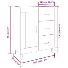 Petromila vidaXL Komoda vo farbe dubu sonoma 69,5x34x90 cm spracované drevo