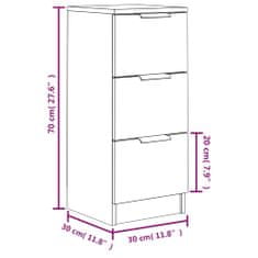 Petromila vidaXL Komody 2 ks hnedý dub 30x30x70 cm spracované drevo