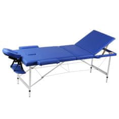 Petromila vidaXL Modrý skladací masážny stôl s 3 zónami a hliníkovým rámom