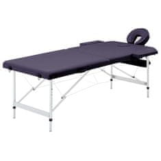 Petromila vidaXL Skladací masážny stôl, 2 zóny, hliník, fialový