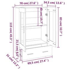 Vidaxl Vysoká skrinka dub sonoma 70x31x115 cm spracované drevo