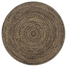 Petromila vidaXL Ručne vyrobený jutový koberec čierny a prírodný 150 cm