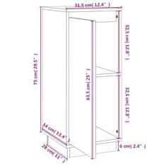 Petromila vidaXL Komody 2 ks čierne 31,5x34x75 cm borovicový masív