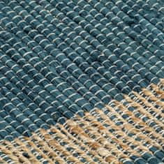Petromila vidaXL Ručne vyrobený jutový koberec modrý 160x230 cm