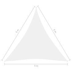 Vidaxl Tieniaca plachta oxfordská látka trojuholníková 5x5x5 m biela
