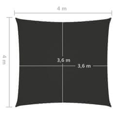 Vidaxl Tieniaca plachta, oxford, štvorcová 4x4 m, antracitová