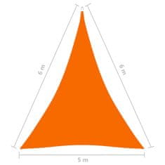 Vidaxl Tieniaca plachta oxfordská látka trojuholníková 5x6x6 m oranžová