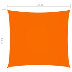 Vidaxl Tieniaca plachta oxfordská látka štvorcová 3,6x3,6 m oranžová